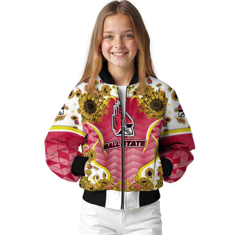 ball state cardinals sunflower bloom red yellow jacket top rated