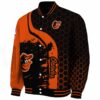 baltimore orioles hexagonal pattern orange black jacket best selling