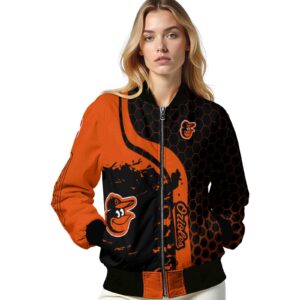 baltimore orioles hexagonal pattern orange black jacket latest model