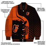 baltimore orioles hexagonal pattern orange black jacket best selling