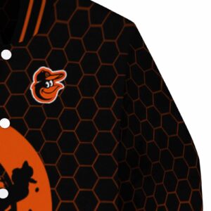 baltimore orioles hexagonal pattern orange black jacket premium grade