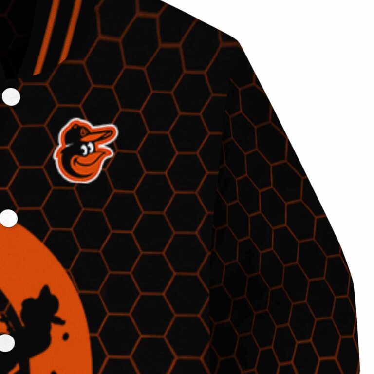 baltimore orioles hexagonal pattern orange black jacket premium grade