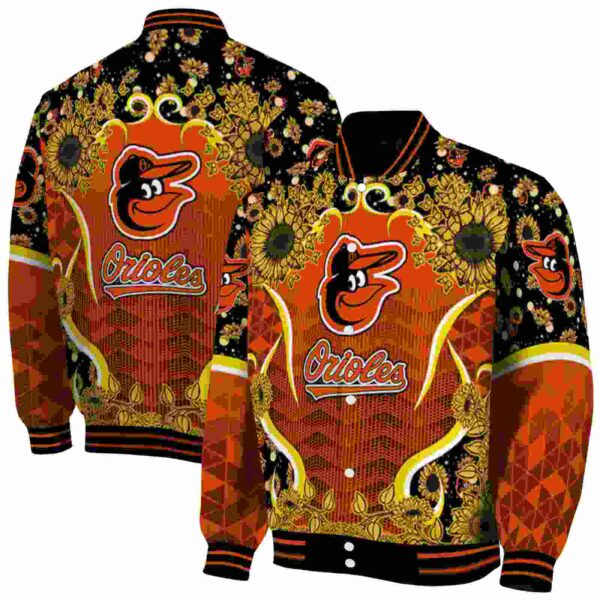 baltimore orioles sunflower bloom orange yellow jacket fashion forward