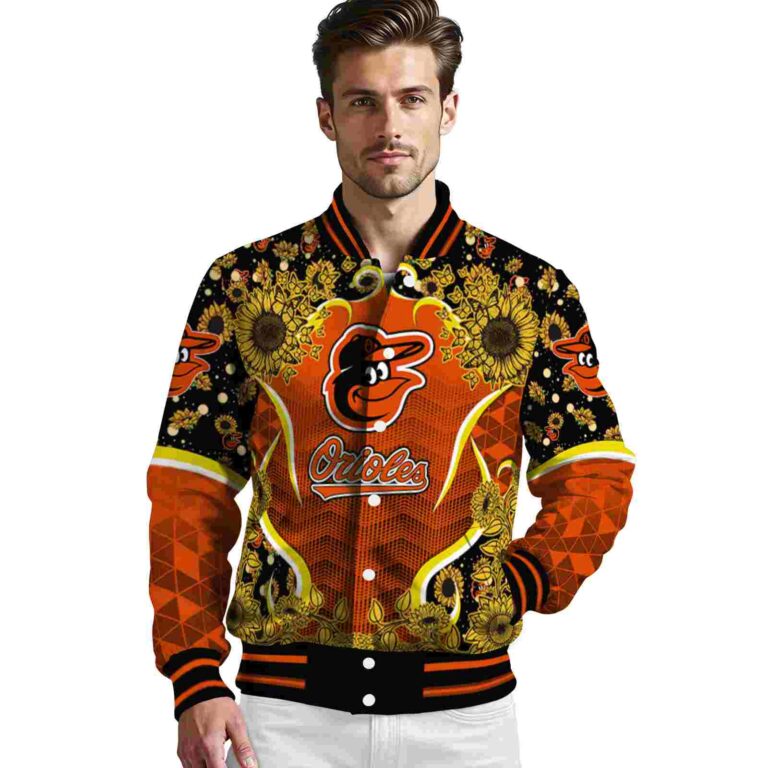 baltimore orioles sunflower bloom orange yellow jacket high quality