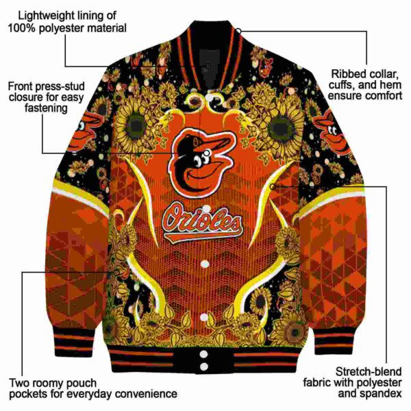 baltimore orioles sunflower bloom orange yellow jacket new arrival