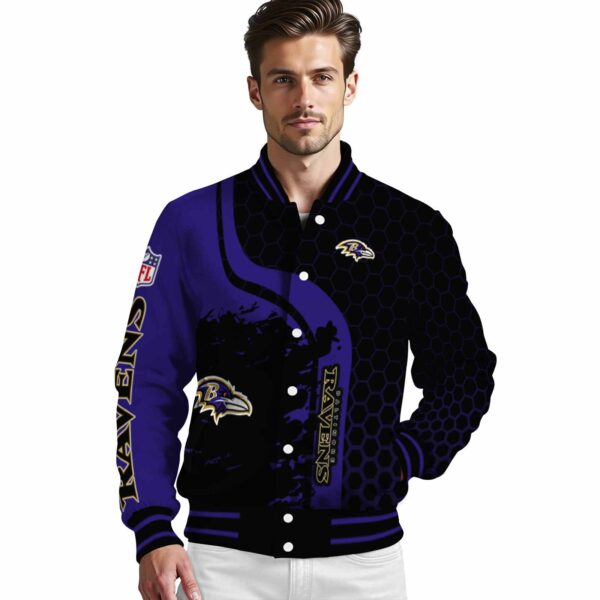 baltimore ravens hexagonal pattern purple black jacket high quality