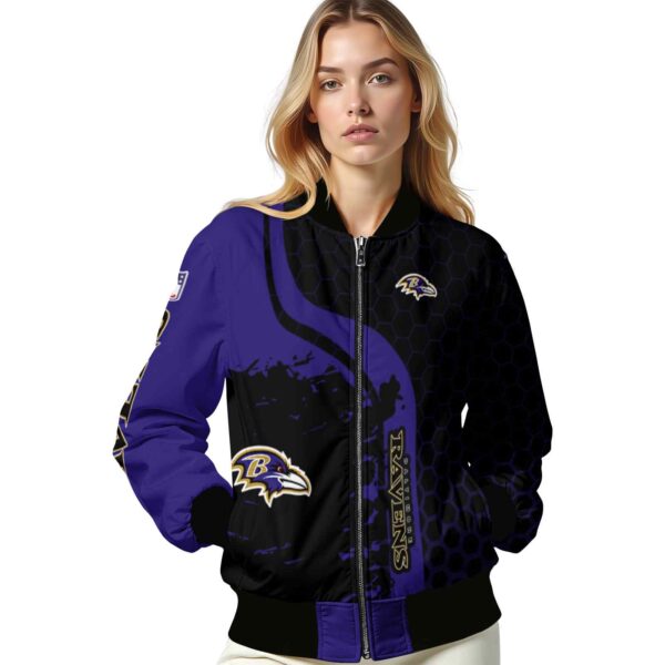baltimore ravens hexagonal pattern purple black jacket latest model