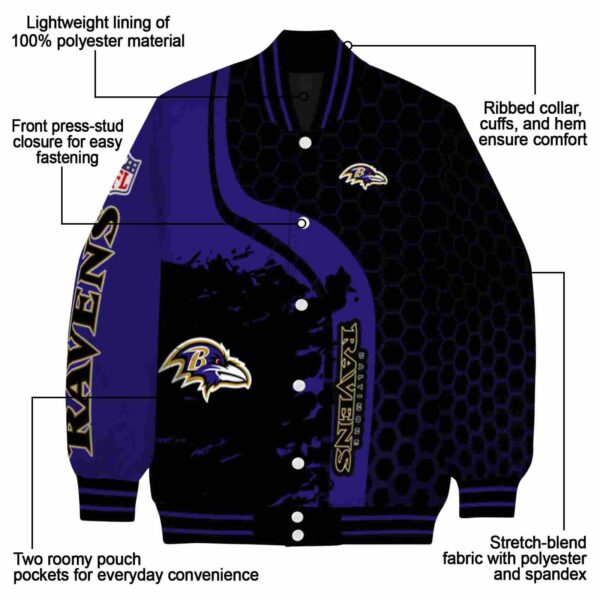 baltimore ravens hexagonal pattern purple black jacket new arrival