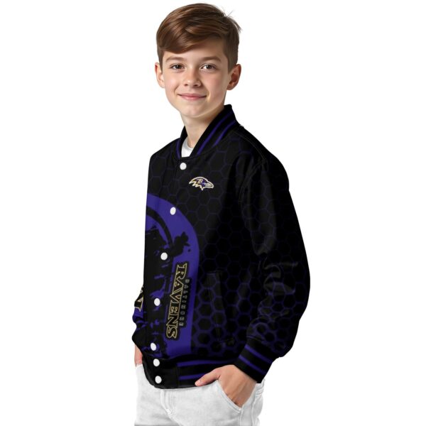 baltimore ravens hexagonal pattern purple black jacket trendy