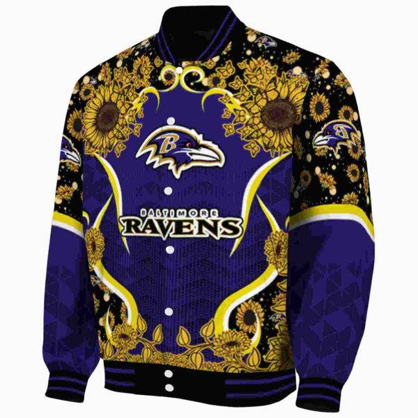baltimore ravens sunflower bloom purple yellow jacket best selling