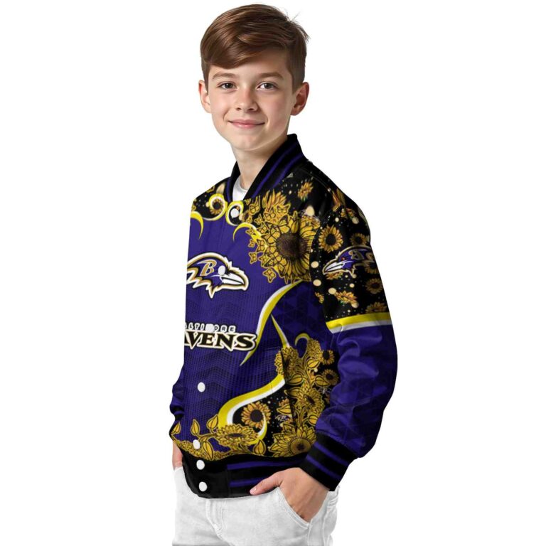 baltimore ravens sunflower bloom purple yellow jacket trendy