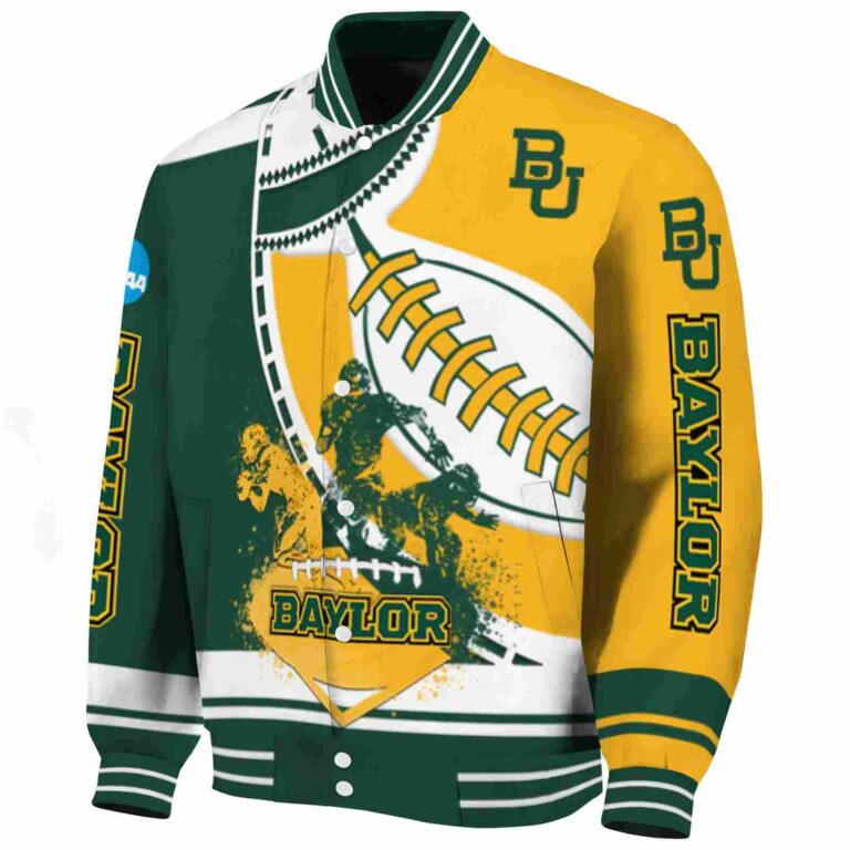 baylor bears baseball stitching gold white jacket best selling