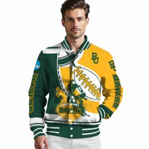 baylor bears baseball stitching gold white jacket high quality