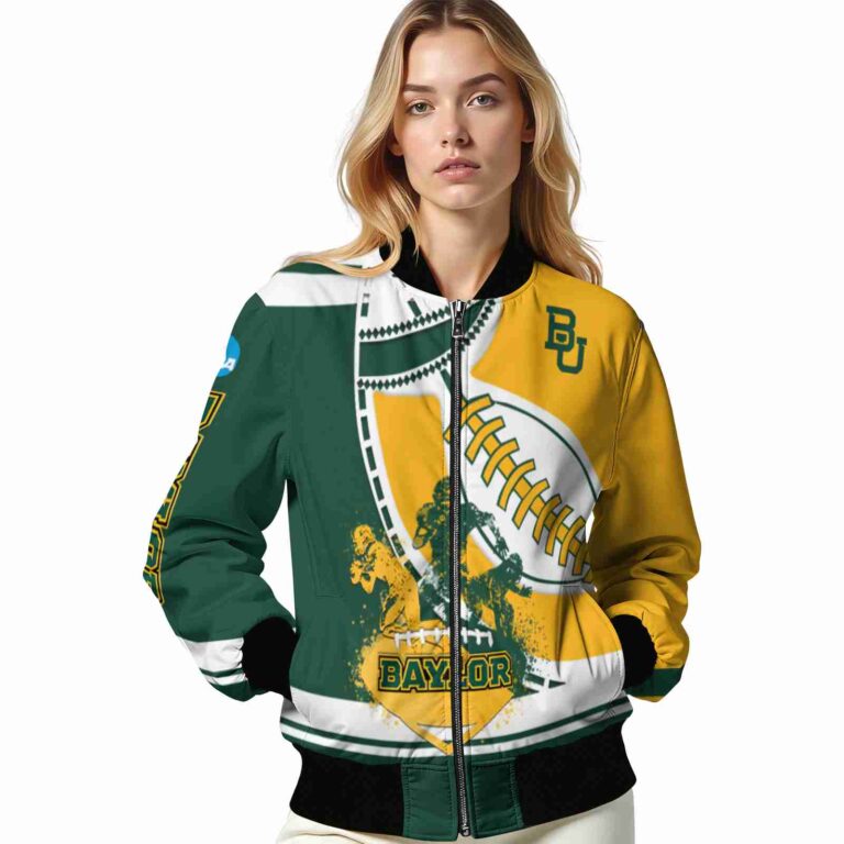 baylor bears baseball stitching gold white jacket latest model