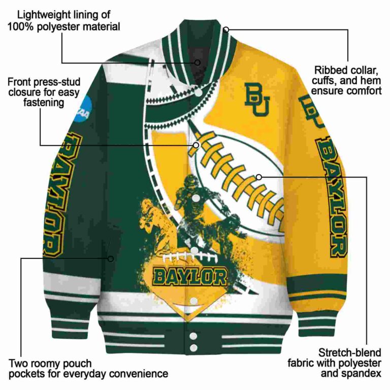 baylor bears baseball stitching gold white jacket new arrival
