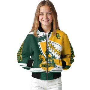 baylor bears baseball stitching gold white jacket top rated