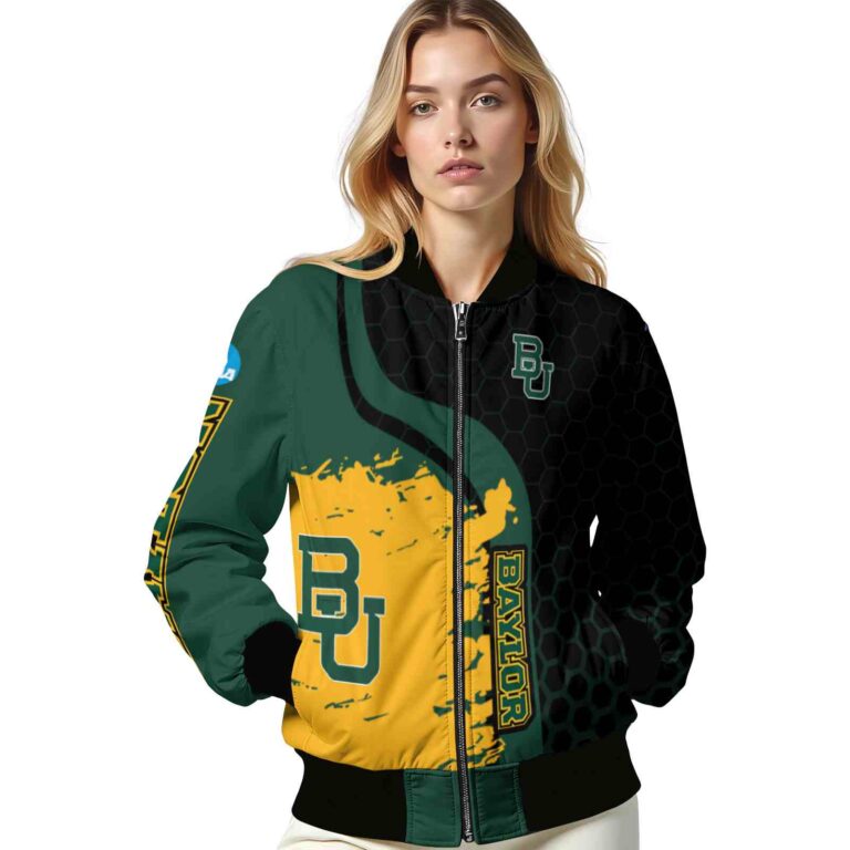 baylor bears hexagonal pattern green black jacket latest model