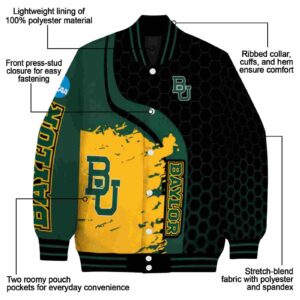 baylor bears hexagonal pattern green black jacket new arrival
