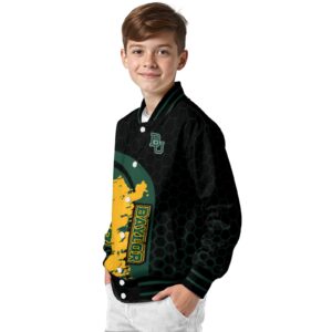 baylor bears hexagonal pattern green black jacket trendy