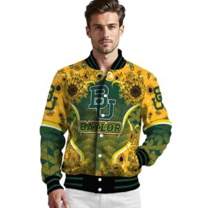 baylor bears sunflower bloom green yellow jacket high quality