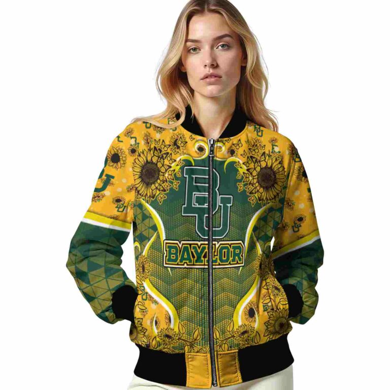 baylor bears sunflower bloom green yellow jacket latest model
