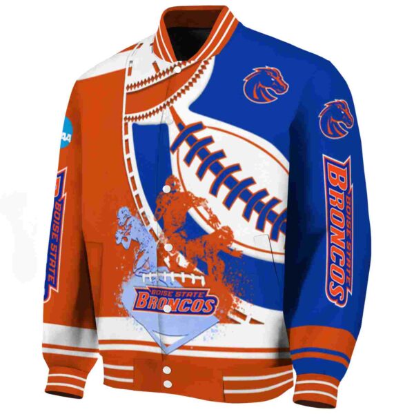 boise state broncos baseball stitching blue white jacket best selling