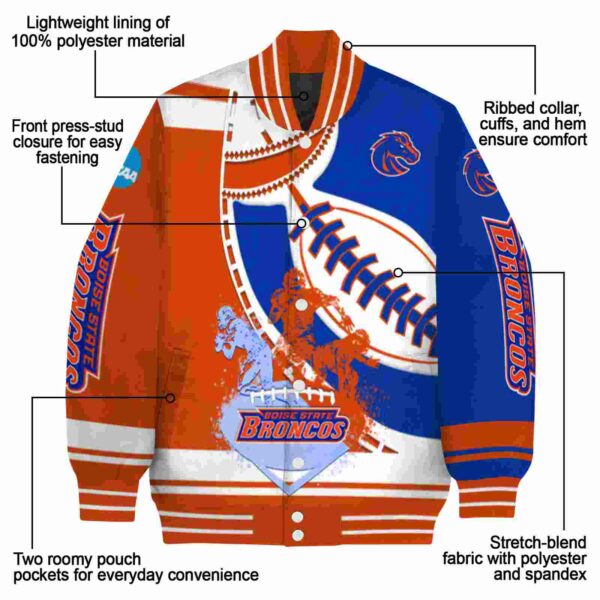 boise state broncos baseball stitching blue white jacket new arrival
