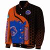 boise state broncos hexagonal pattern orange black jacket best selling