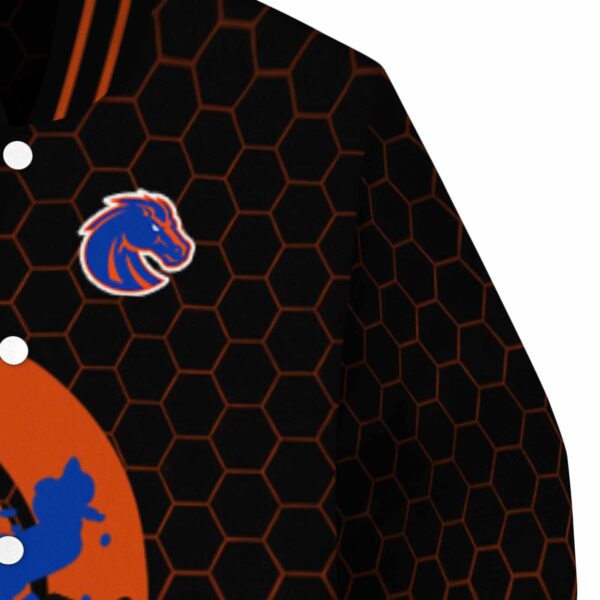 boise state broncos hexagonal pattern orange black jacket premium grade