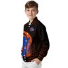 boise state broncos hexagonal pattern orange black jacket trendy