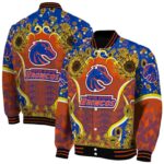 boise state broncos sunflower bloom orange yellow jacket best selling