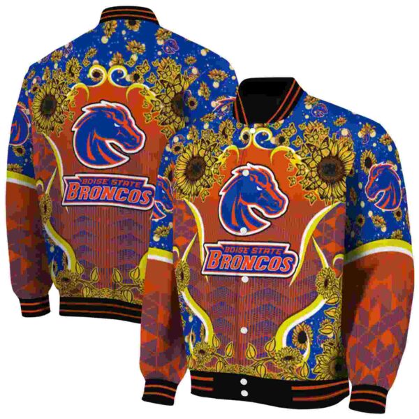 boise state broncos sunflower bloom orange yellow jacket fashion forward