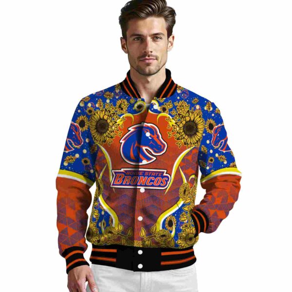 boise state broncos sunflower bloom orange yellow jacket high quality
