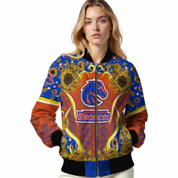 boise state broncos sunflower bloom orange yellow jacket latest model