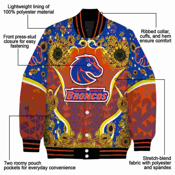boise state broncos sunflower bloom orange yellow jacket new arrival