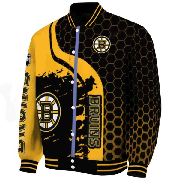 boston bruins hexagonal pattern gold black jacket best selling