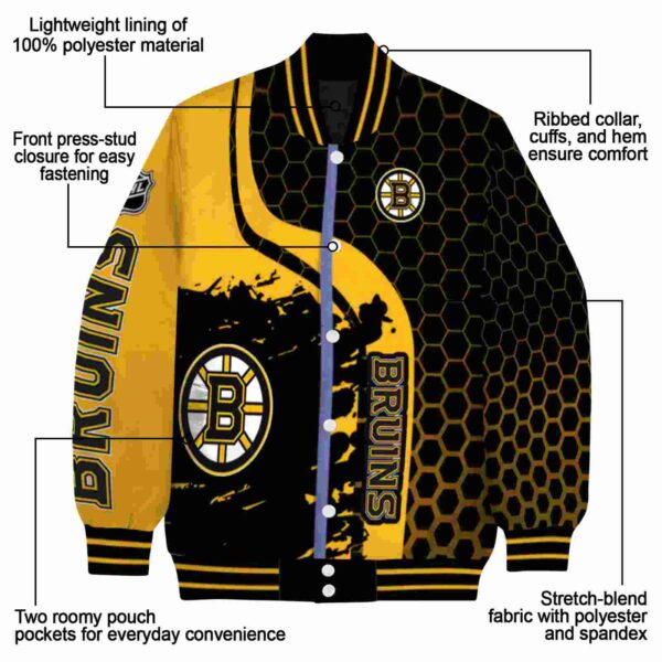 boston bruins hexagonal pattern gold black jacket new arrival