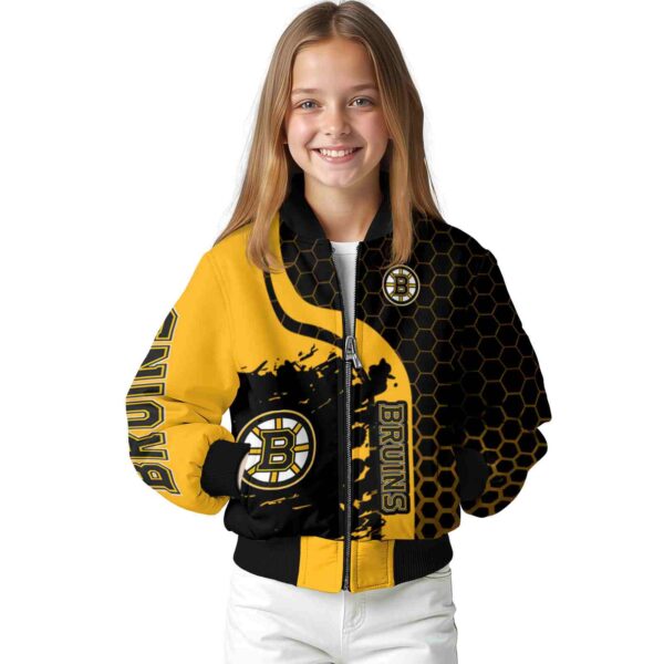 boston bruins hexagonal pattern gold black jacket top rated
