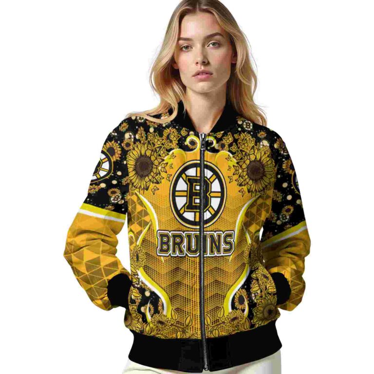 boston bruins sunflower bloom gold yellow jacket latest model