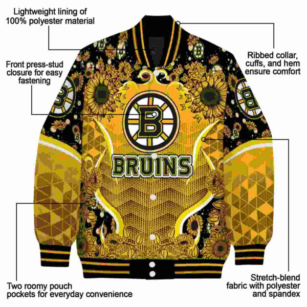 boston bruins sunflower bloom gold yellow jacket new arrival