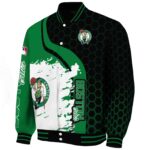 boston celtics hexagonal pattern green black jacket best selling