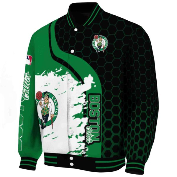boston celtics hexagonal pattern green black jacket best selling