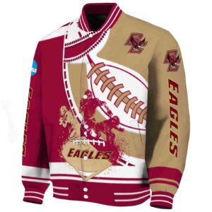 boston college eagles baseball stitching gold white jacket best selling