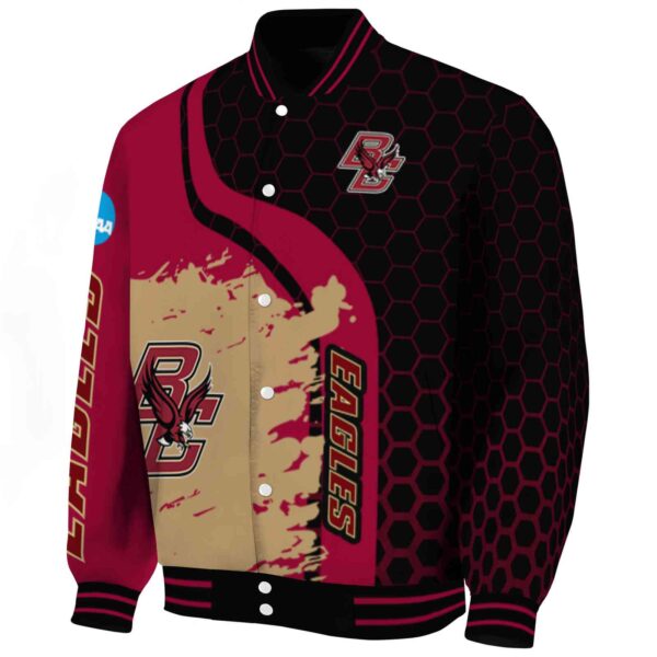 boston college eagles hexagonal pattern maroon black jacket best selling
