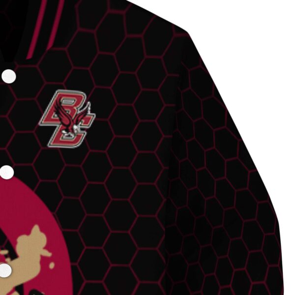 boston college eagles hexagonal pattern maroon black jacket premium grade