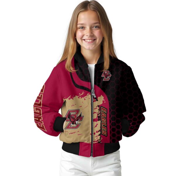 boston college eagles hexagonal pattern maroon black jacket top rated