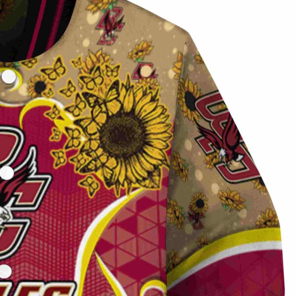 boston college eagles sunflower bloom maroon yellow jacket premium grade