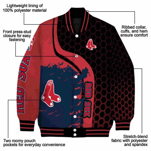 boston red sox hexagonal pattern red black jacket new arrival