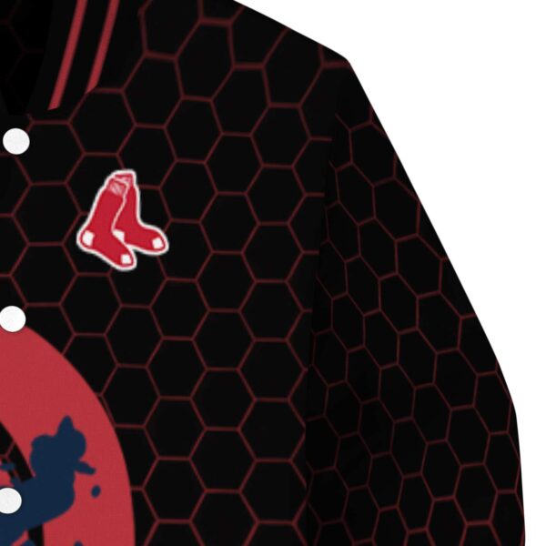boston red sox hexagonal pattern red black jacket premium grade