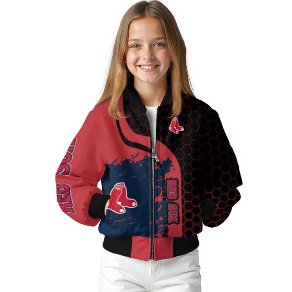 boston red sox hexagonal pattern red black jacket top rated